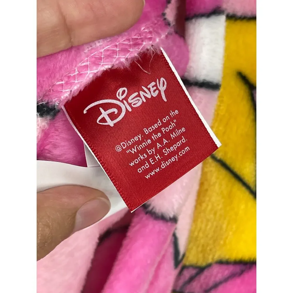 Disney Winnie the Pooh Pink Hearts Plush Throw Blanket 50 x 70 Soft Valentine's
